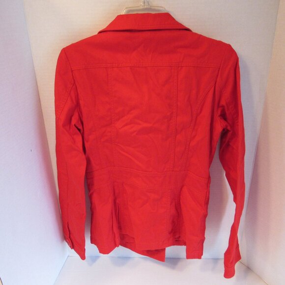 Divided by H & M Stand Up Collar Light-Mid Weight Stretch Red Peacoat Size 10 - Picture 2 of 6
